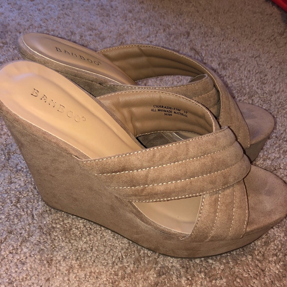 Cream Swede Wedges